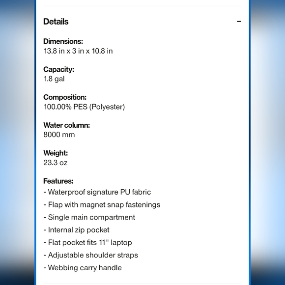 NWT! RAINS, Backpack Micro, Honor, MSRP $110 - Picture 5 of 14